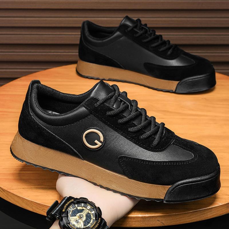Fashion Men's Shoes 2024New Autumn Fashion Leather Casual Shoes British Style Luxury Brand Board Shoes Platform Sneakers Chaussure Homme