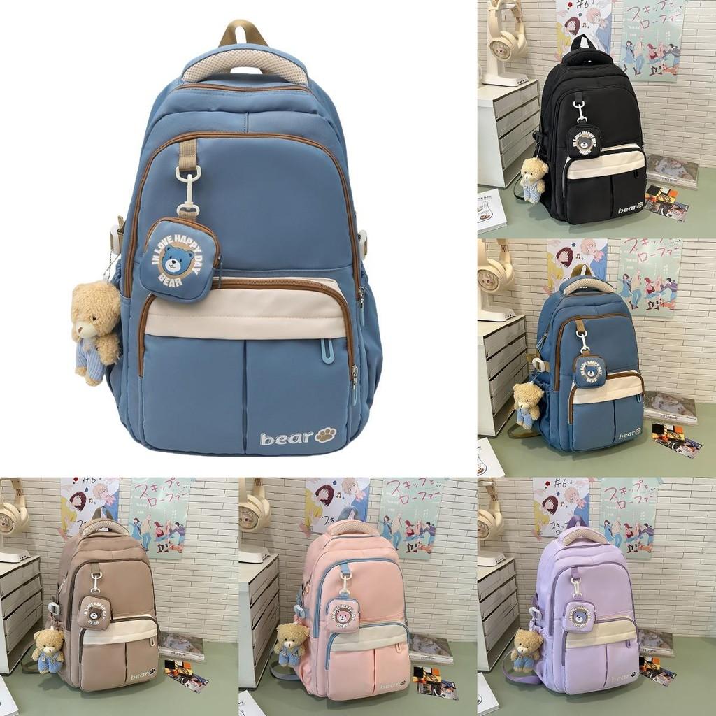 Cartoon Cute Print Backpack For Middle School Girls With Large Capacity And Breathable Nylon