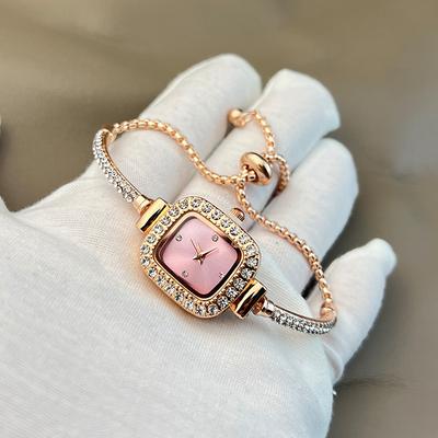Diamantarmband, Kleine quadratische Uhr, Nischen-Leichtluxus-Armband, Hochwertige Damen-Uhr mit Temperament