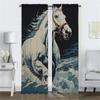 Horse Curtains for Living Room Curtain Partition Halloween Decoration Home Interior Curtains 2 Pieces Tulle for Bedroom Shades