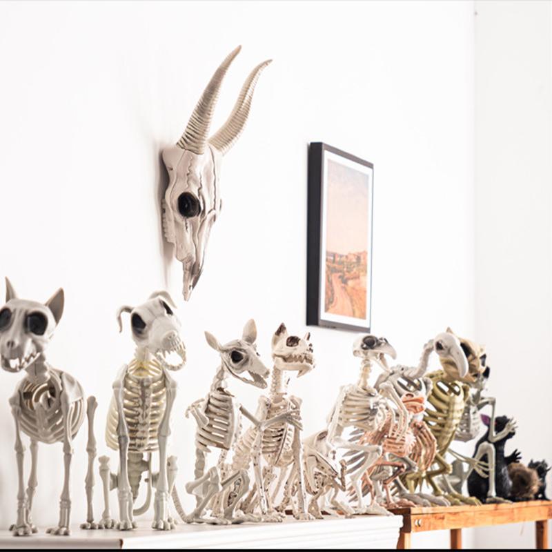 New Halloween Dog Skeleton Decoration Spooky Skeleton Animal Puppy Bones Skeleton Decoration For Halloween Indoor Outdoor