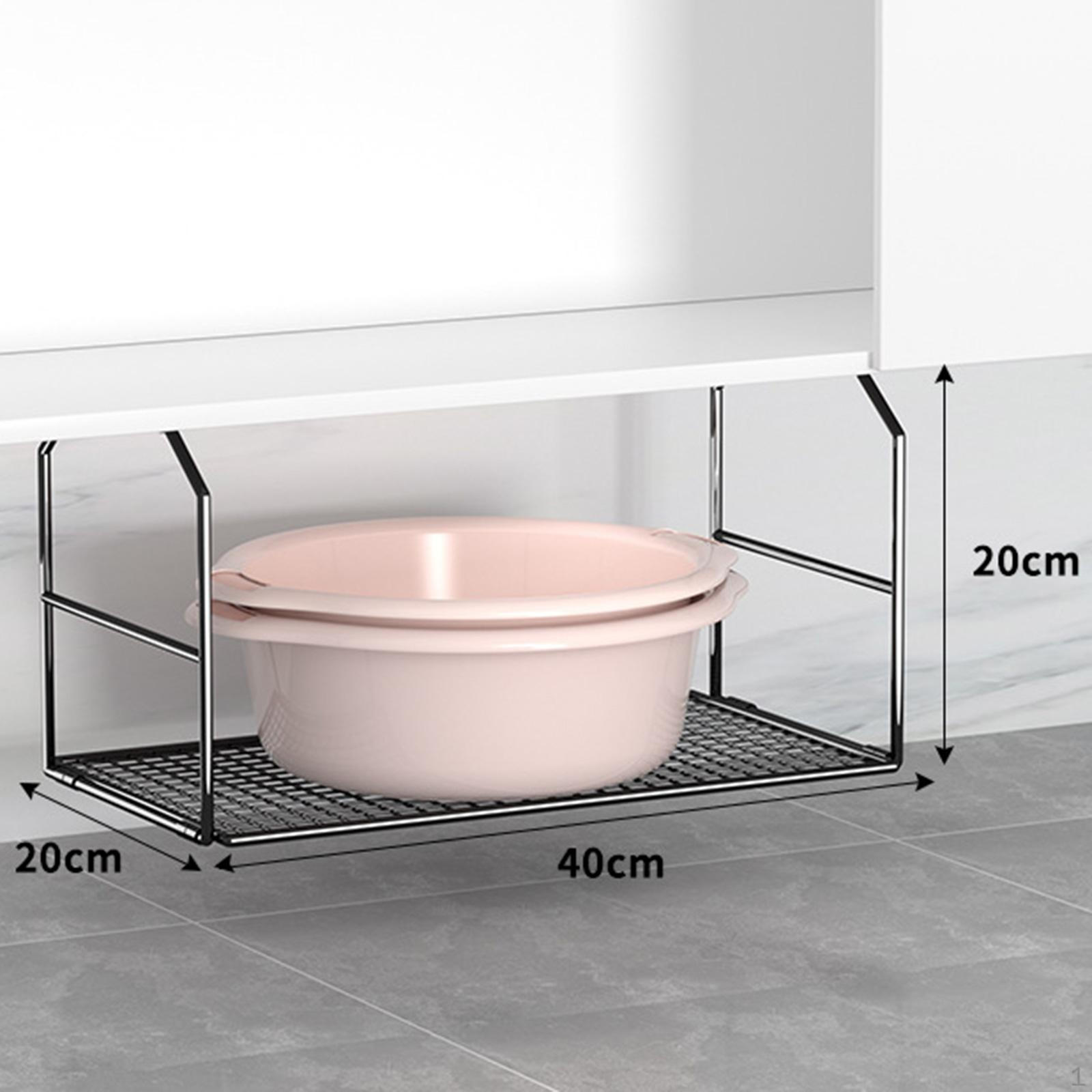 

Складная прочная корзина для хранения под полкой для раковины, кухонного шкафа чёрный