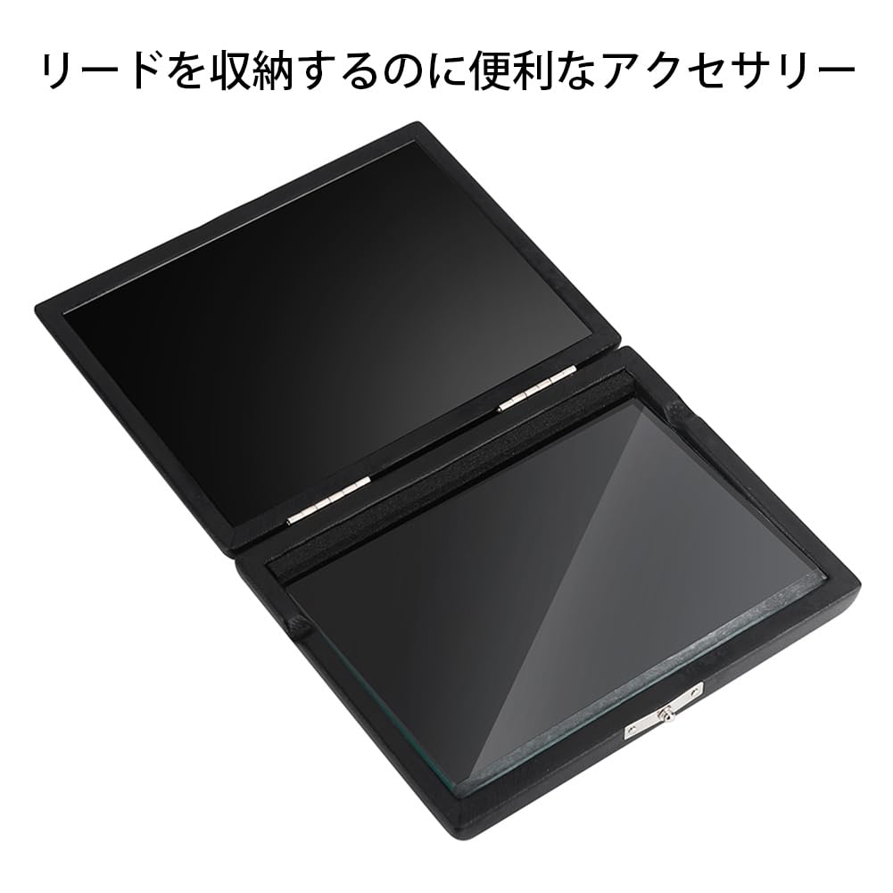 Black PU Leather Cover for SaxophoneClarinet, Holds 6 Reeds, with Slots, Lightweight and Durable Wood Material, Waterproof & Easy Clean, Padded