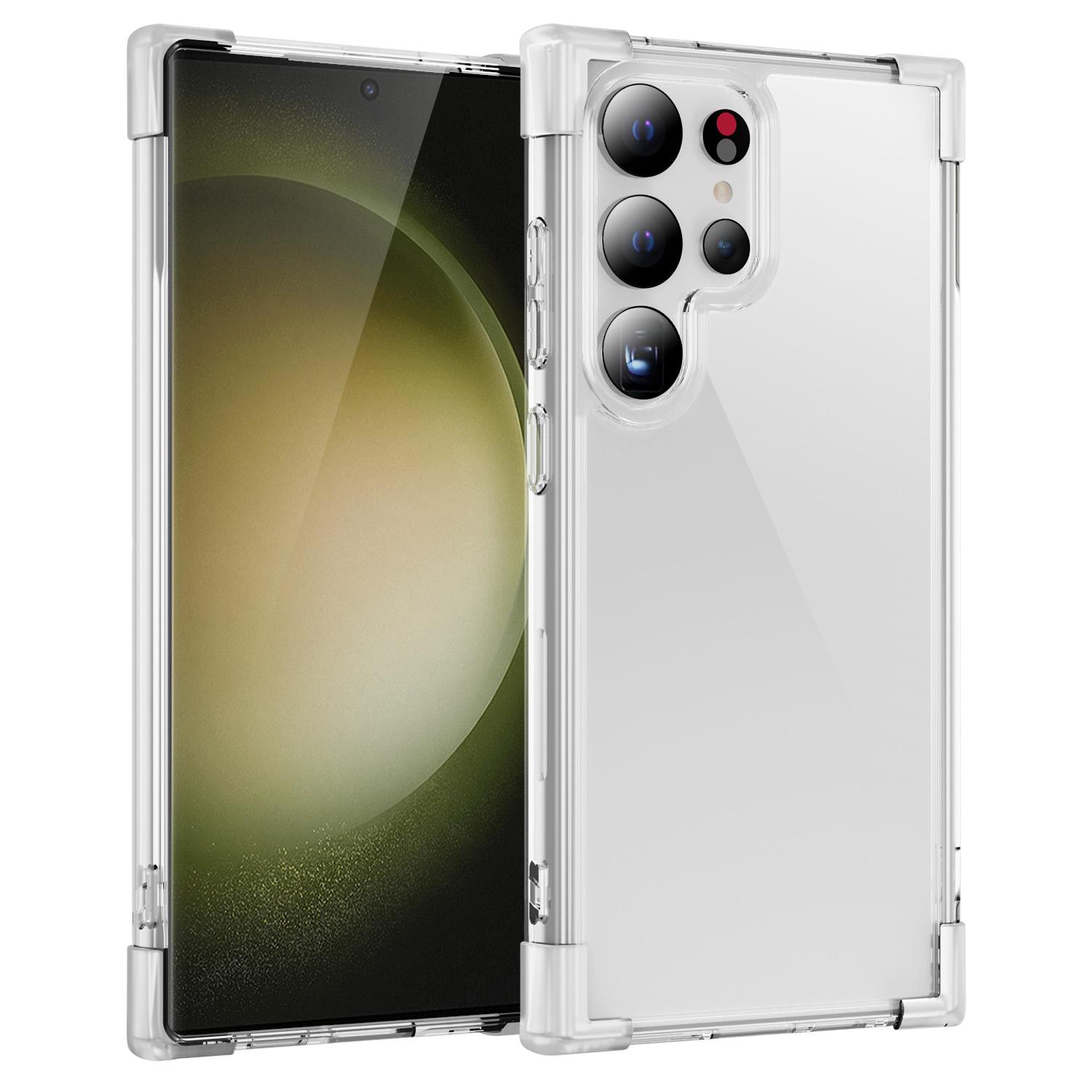 

For Samsung Galaxy S24 Ultra Case Reinforced Corners TPU+Acrylic Clear Phone Back Cover Transparent