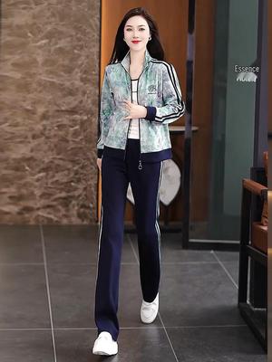 2025 Women's Trendy Three-Piece Tracksuit for Outdoor Running - Loose-Fit Fashion for Autumn/Spring