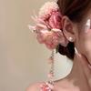 Colorful Hanfu Hair Accessories Tassel Flower Hairpin Exquisite Chinese Style Hair Clip  Cheongsam