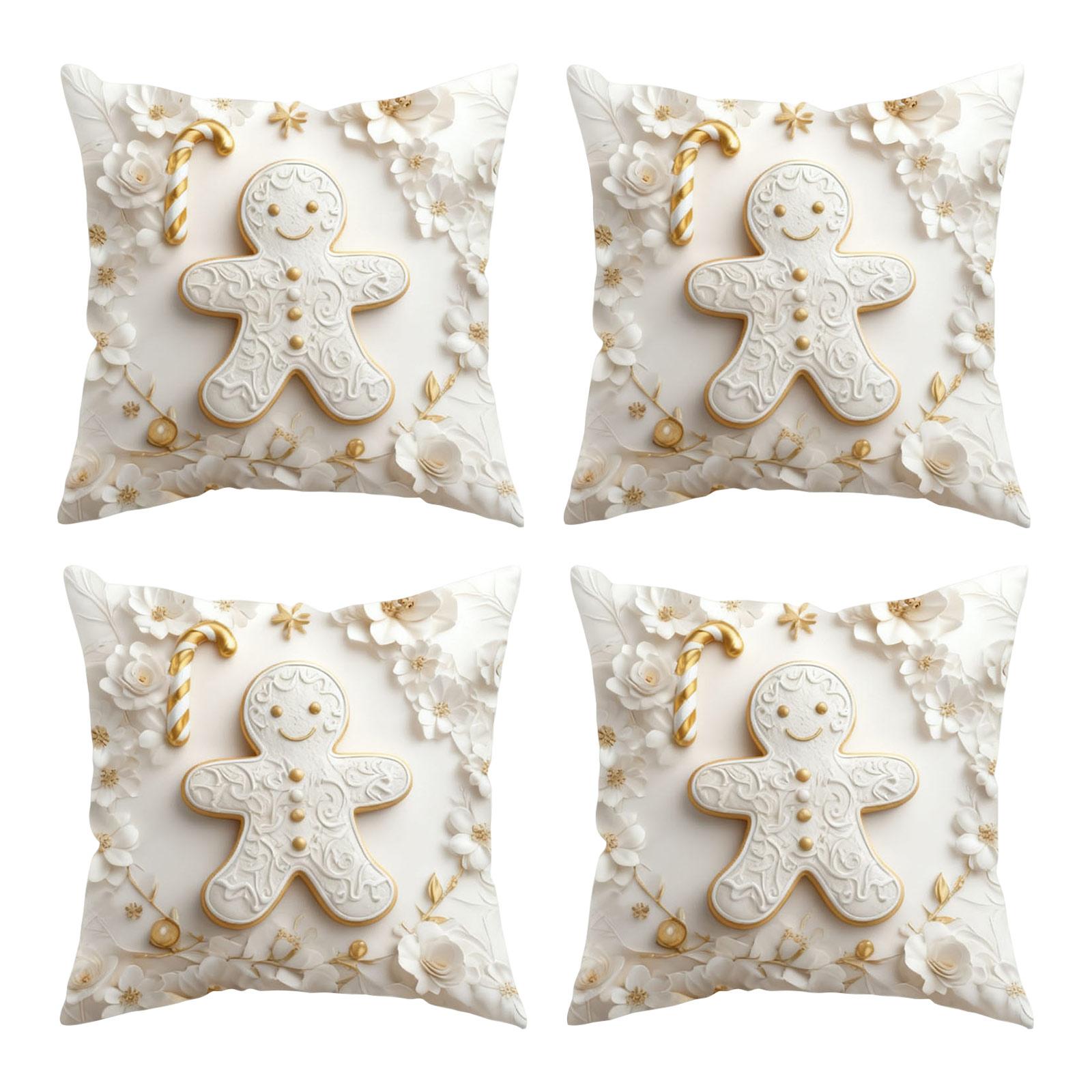 

Christmas Throw Pillowcase, Christmas Home Decoration Pillow Cover, Set Of 4 One Size