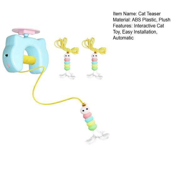 Automatic Cat Teaser Interactive Electric Feather Toy Rechargeable Hanging String Cat Teaser with Bell for Indoor Cats Self-Play Hunting Exercise