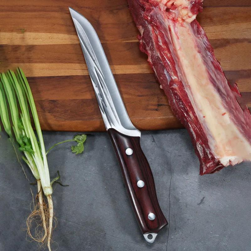 Forged 5CR15 Stainless Steel Fixed Blade Boning Knife Outdoor Camping Hunting Tool Grilled Meat Cutter For Kitchen