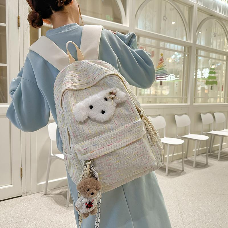 Plecak Szkolny dla Studentów Damski o Dużej Pojemności Wzór Psa Plecak na Komputer