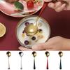 Stainless Steel Dessert Spoon Smooth Edge Modern Design Coffee Soup Spoons Kids Rust-Proof Dishwasher Safe Round Stirring Spoons for