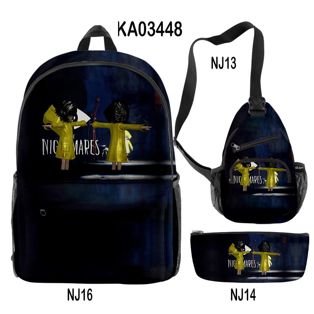 Timeless Trending Unique Funny DANDADAN 3D Designed 3pcs/Set Learner Student Bags Trip Computer Rucksack Meal Tote Pencil Pouch
