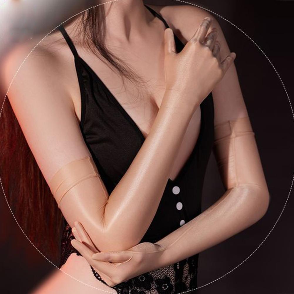 High Elasticity Gloves High Strech Oil Shiny Glossy Sexy Thin Transparent