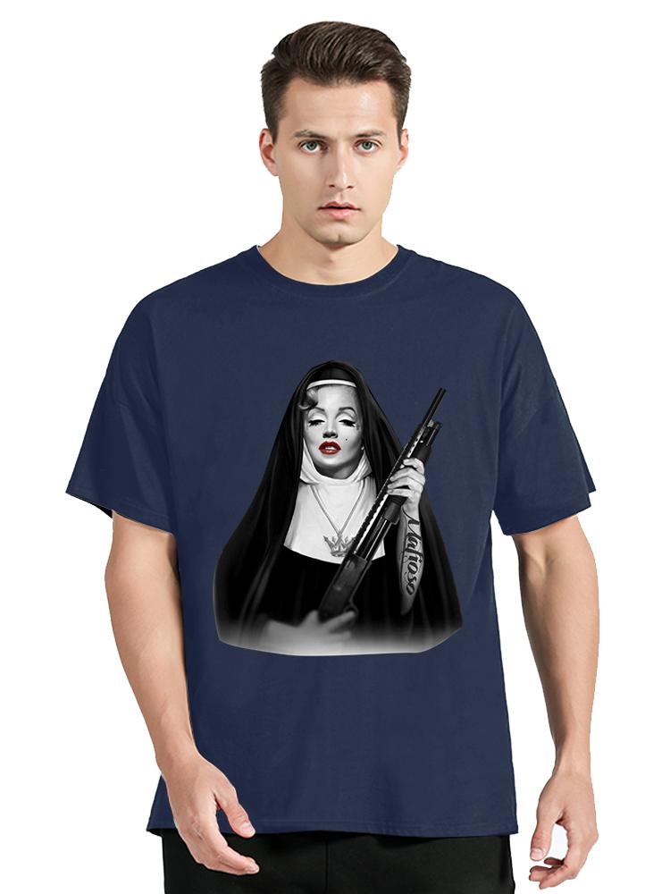 Horror Unholy Nun T-Shirt Unisex Plus Size O-Neck Tops Summer Casual Streetwear Tees Graphic Unisex Tshirt Cotton Fitness Clothes