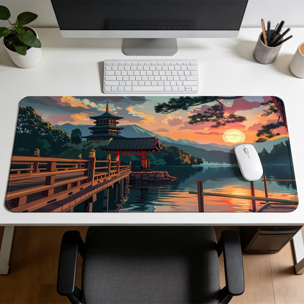 Ancient Pavilion Mouse Pad Rubber NonSlip Gaming Mouse PadMechanical Keyboard Computer Desk Mat Office and Gaming Accessories