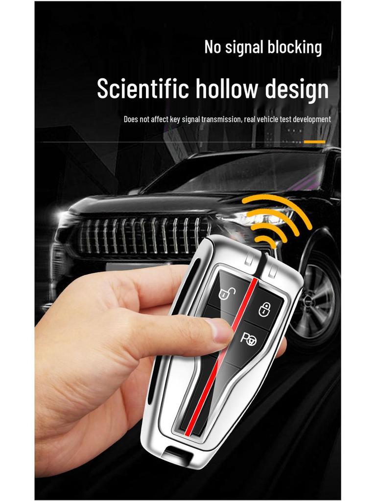 High-End Metal Key Cover for Hongqi Smart Key (HS5/H9/H5/H7/HS7) with Keychain