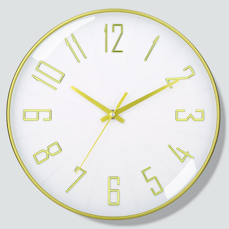 12 Inch 30CM Silent Wall Clock, Creative and Fashionable, Three-dimensional Digital Minimalist Clock for Home Living Room
