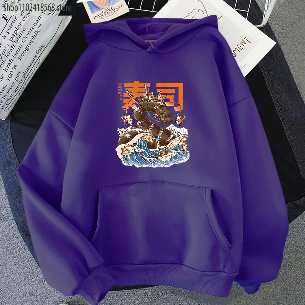 Great Sushi Dragon Hoodies Japanese Style Sweatshirt High Street Streetwear Women Clothing Men Pullover Y2k  Sudaderas