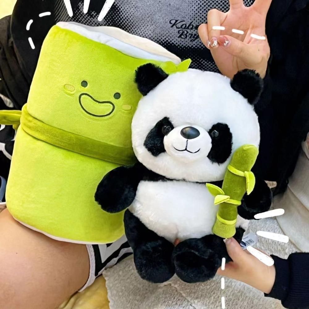 Toys Plushie Doll 2 In 1 Panda Stuffed Doll 2 In 1 Tube Panda Plush Toy Soft Toy Panda Plush Pillow
