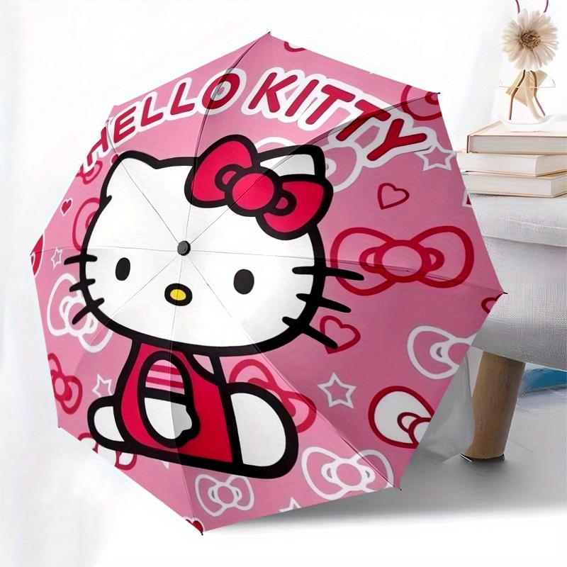 1pc Hello Kitty Pink Background Umbrella with Plastic Handle,Suitable for All Seasons Home Travel Outdoor UmbrellaSanlio314