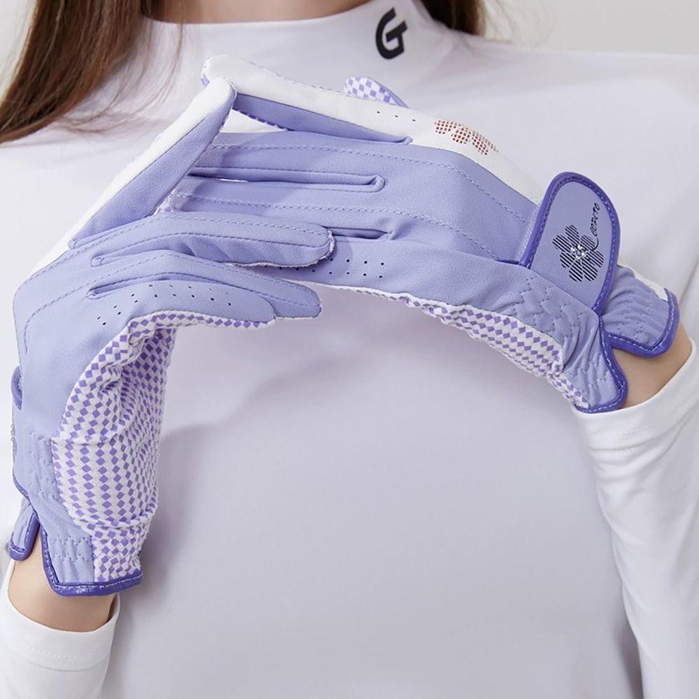 A Pair Breathable Women’s Golf Glove Anti-slip Ladies Golf Gloves Golf Gloves Gift for Golfers