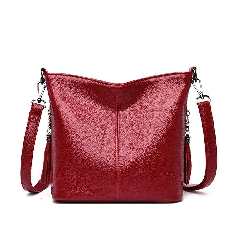 New Women's One Shoulder Messenger Bag Soft Leather Small Square Bag