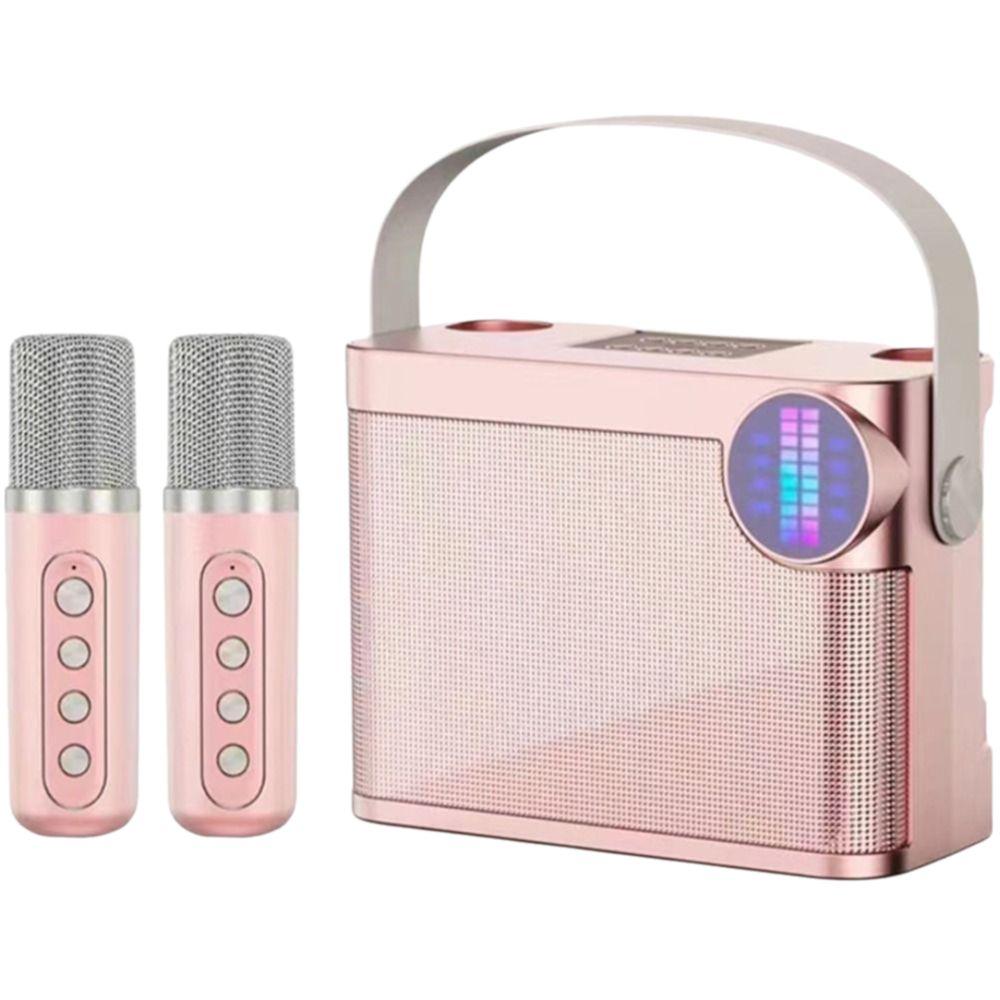 With Dual Microphone Karaoke Speaker Bluetooth 5.3 Wireless Microphone Speaker  Family Party