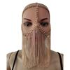 Punk Mask Tassels Hair Jewelry Bridal Face Mask Modern Blingbling Mask Chain Jewelry Party Fashion Accessory