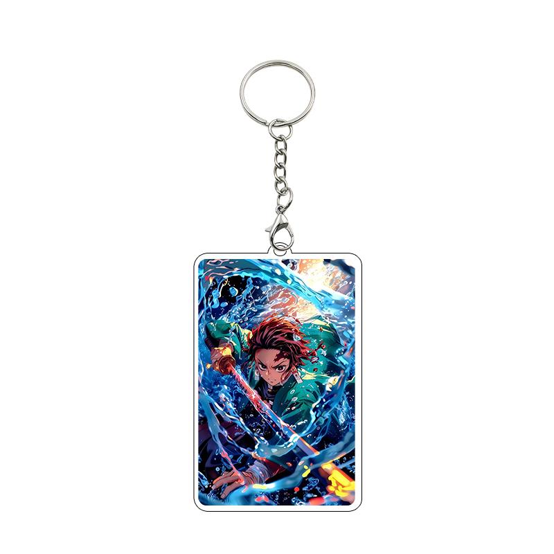 Anime Nezuko Agatsuma Zenitsu Kanroji Mitsuri Cartoon Cool Acrylic Keychain Accessories Figure Pendant Charm Decor Gifts Toys
