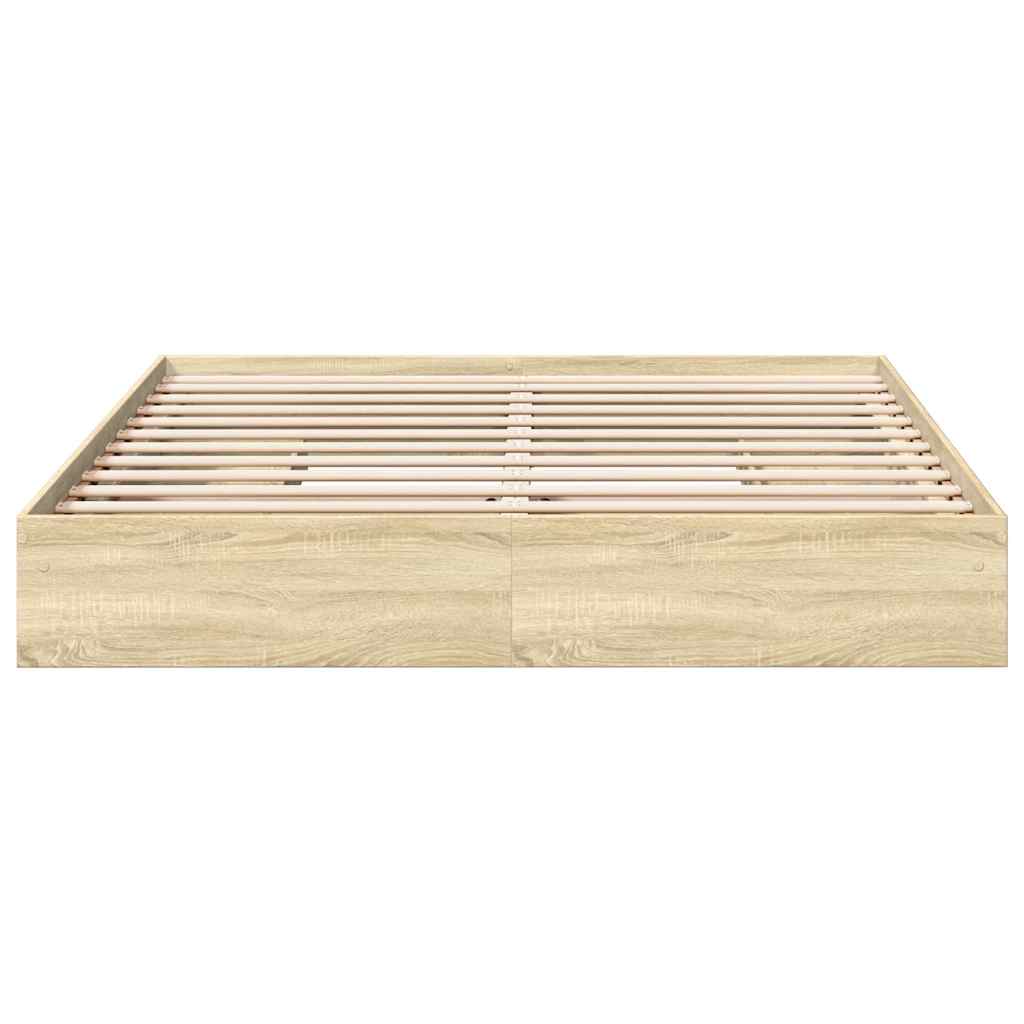Bed Frame with Drawers Sonoma Oak 180x200 cm Particleboard