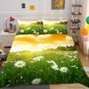 3D Printing Household Bedding Set Chrysanthemum Printing Pillowcase and Quilt Cover 2/3 Pieces of Plant Microfiber Comfortable Household Bedding