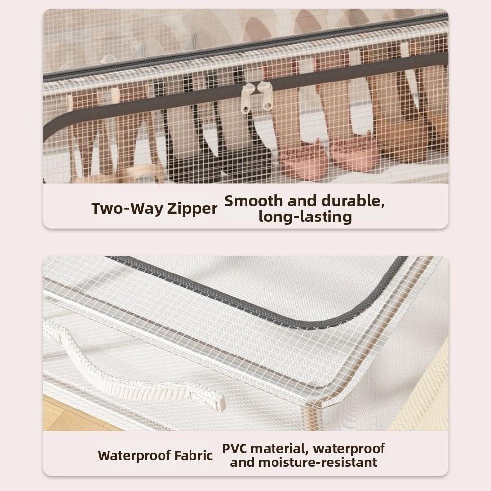 Stackable Transparent Shoe Box Folding Clothes Quilt Storage Box Durable Shoe Holder  Bedroom