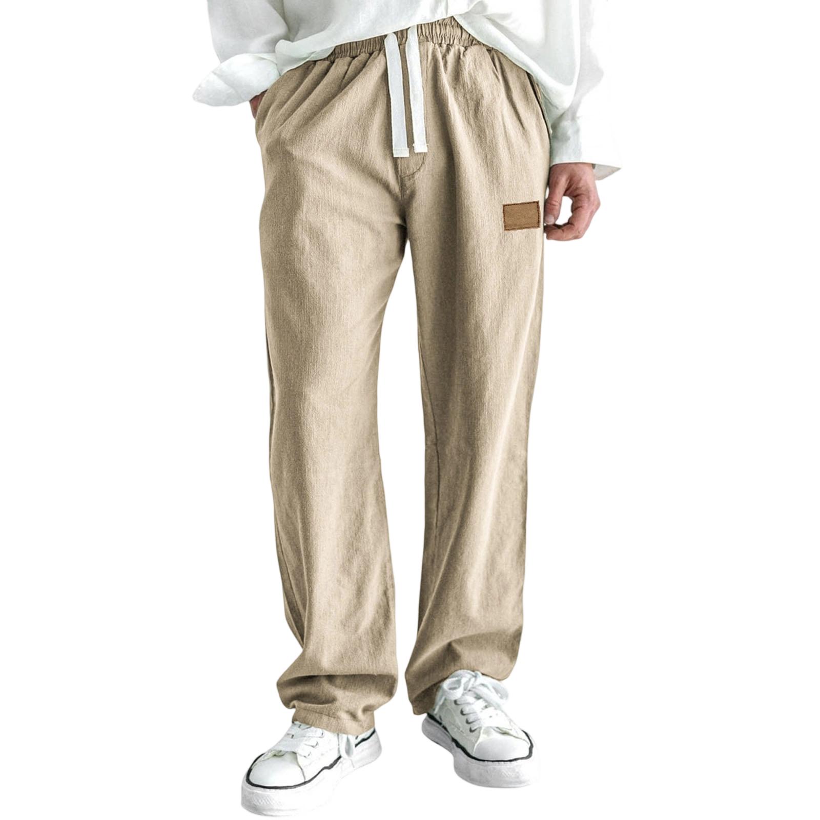 

Men s Fashion Leisure Middle Waist Long Style Casual Pants XL хаки