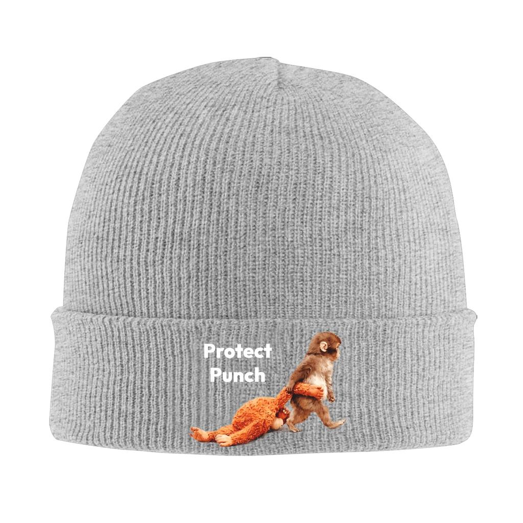 Punch Monkey 2 Mützen Bonnets für Damen Herren Unisex Lustige Hippie Strickmützen Frühling Design Warme Weiche Kappen
