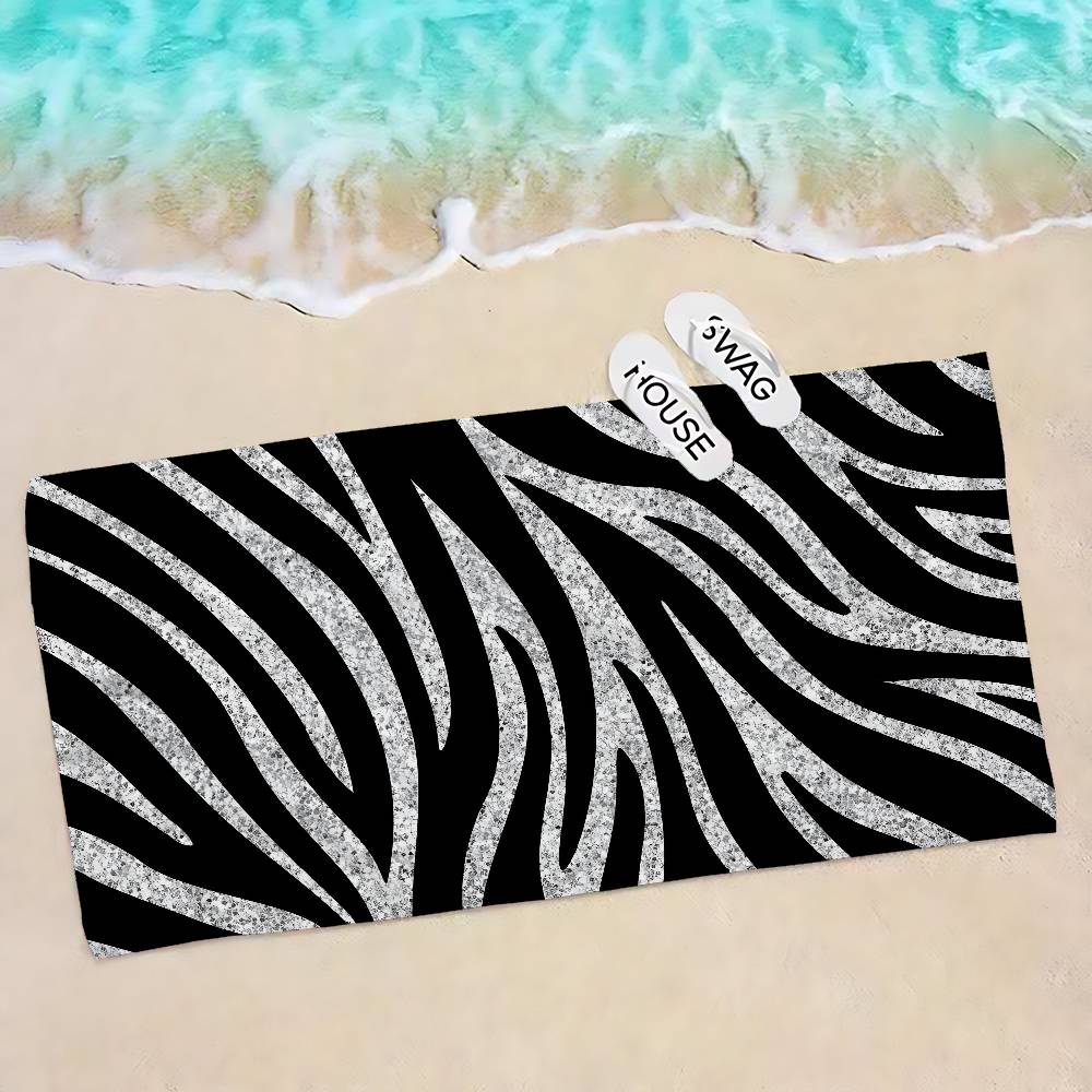 Black White Color Print Zebra Beach Towel Colorful Bath Towels for Girl Microfiber Quick Dry Sand Beach Yoga Spa Gym Pool