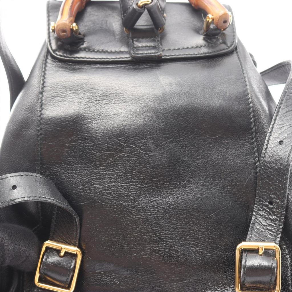 Used GUCCI Bamboo Rucksack Backpack 003 1705 0030 Leather Black Used Women