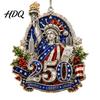 Acrylic Christmas Ornaments 250th Anniversary Ornament Patriotic Hanging Decor Commemorative Keepsakes for Home with Eagle Santa Liberty Bell,