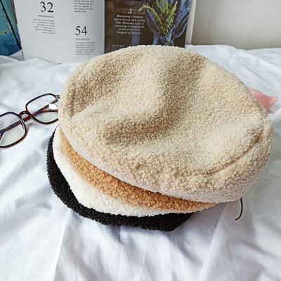 Beret Warm Wool Winter Beanie Hat Cap Vintage Plain Beret Hats Solid Color Lady Winter Warm Caps