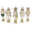 BlueSpace Christmas Nutcracker Ornaments Set Wooden Nutcrackers Hanging Decorations for Christmas Tree Figures Puppet Gifts (5", White)