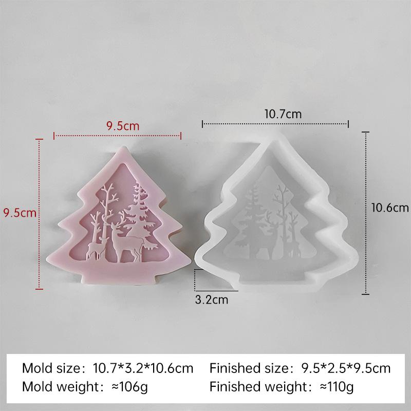 Christmas Tree Crystal Ball Silicone Mold Handmade Aroma Candle Resin Gypsum Mould DIY Christmas Decoration Molds