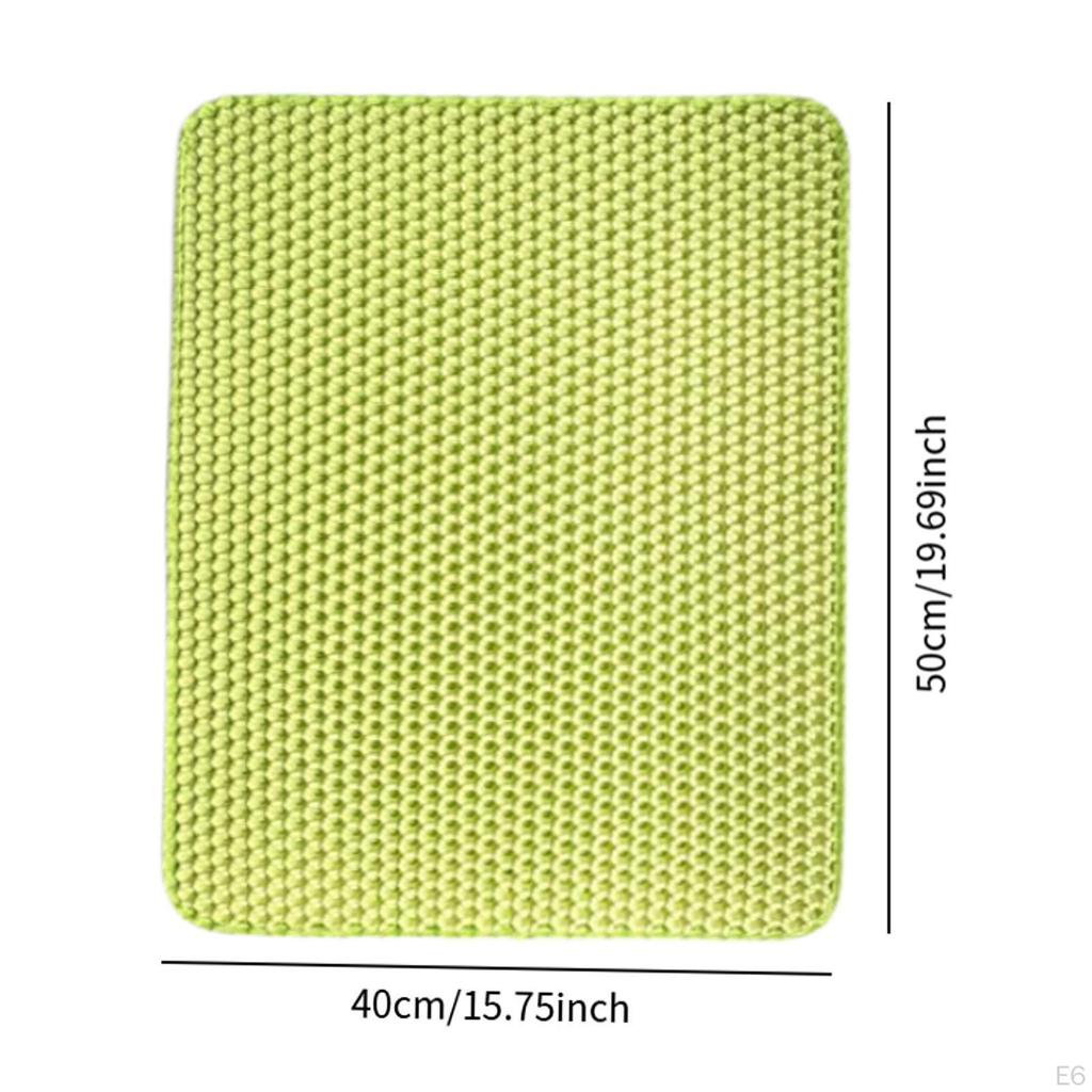Cat Litter Pad Reusable Easy to Clean Non Slip Base Portable Kitten Supplies Black