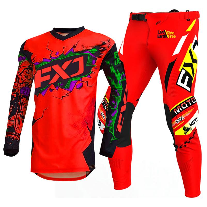 Motokroso pavarų komplektas vaikams 4 5 6 7 8 9 10 11 12 13 metų Jaunimas vaikas Motociklas berniukas Mergaitė Jersey Pant Kits lenktyninis kostiumas Visureigis Enduro MX MTB