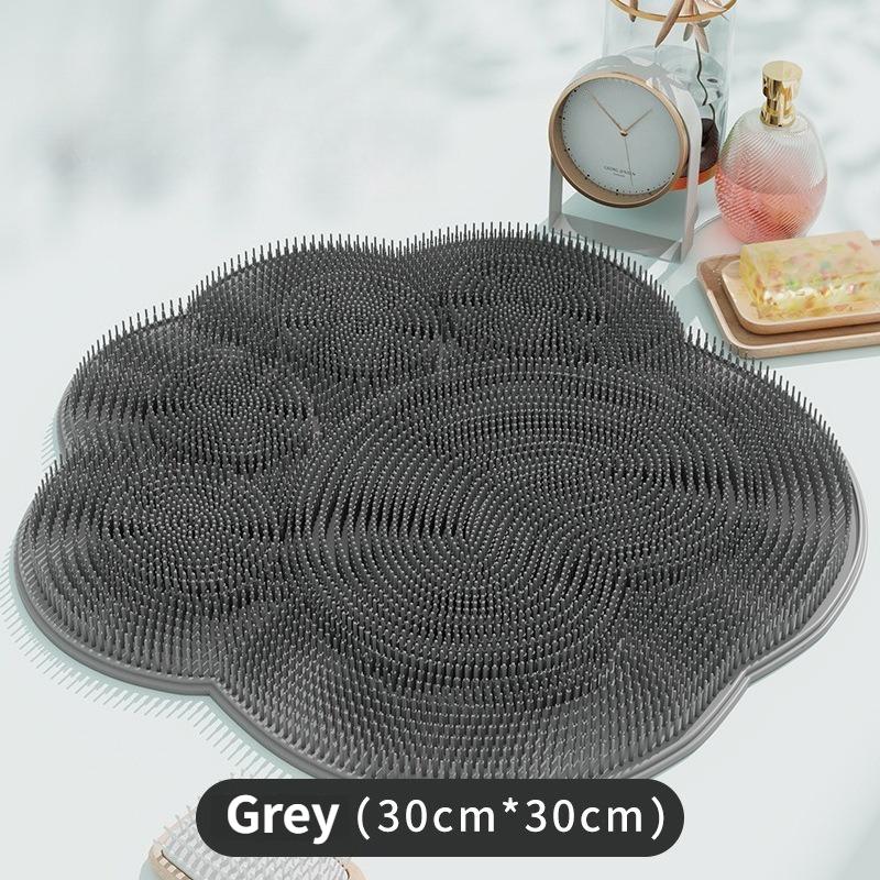 Silicone Rub Back Brush Bathroom Non-slip Wash Foot Pad Massage Shower Mat with Sucker Bath Massage Foot Exfoliating Brush Pad