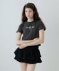 LETTER FROM MOON Triple Butterfly Embroidery Short Sleeve T-Shirt (Charcoal)
