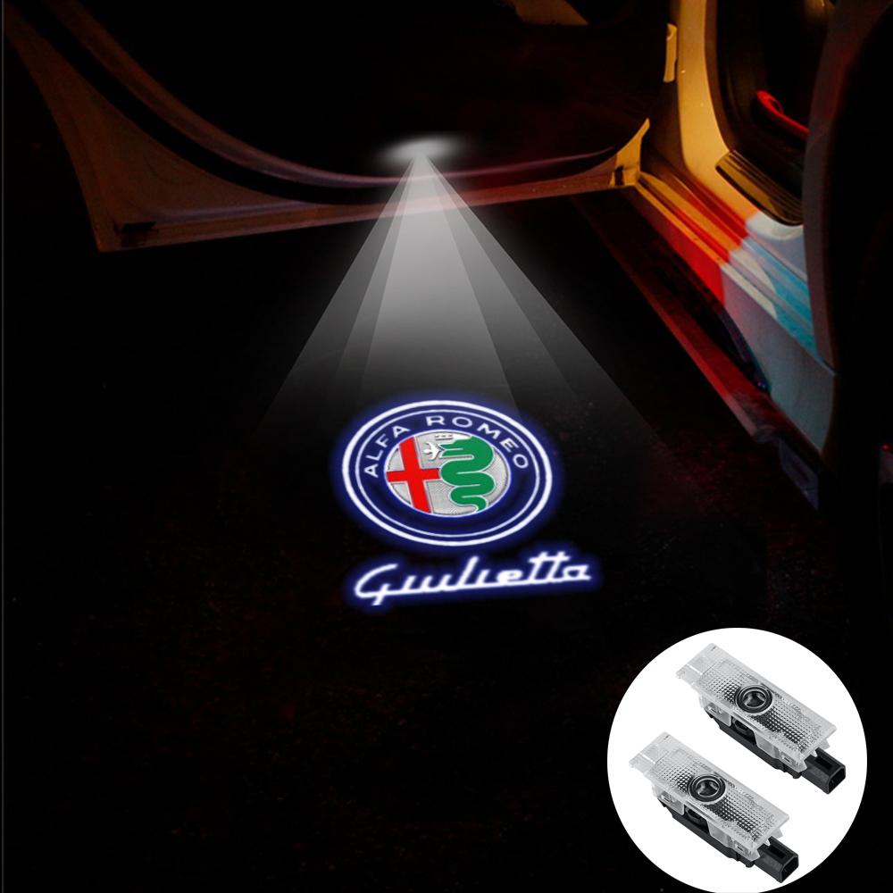 

Car Stickers For Alfa Romeo 2pcs/set LED HD Logo Light Ghost Shadow Car Door Welcome Light Accessories For Alfa Romeo Stelvio 20