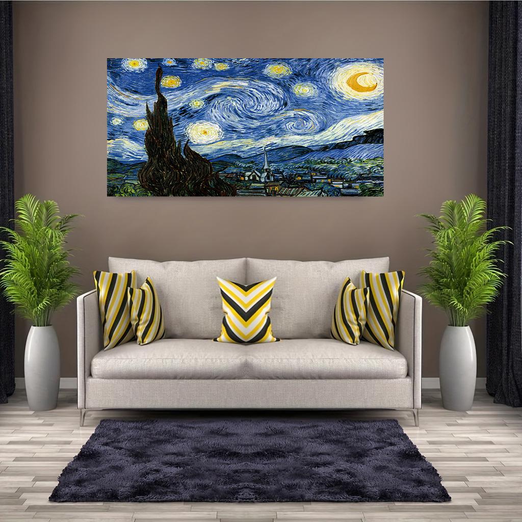 Van Gogh Abstrakter Sternenhimmel Leinwand Poster und Drucke Impressionistische Kunst Bilder Für Wohnzimmerdekor
