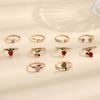 Apple Peach Strawberry Cherry Butterfly Grape Fun Ring 10-piece Ring Set