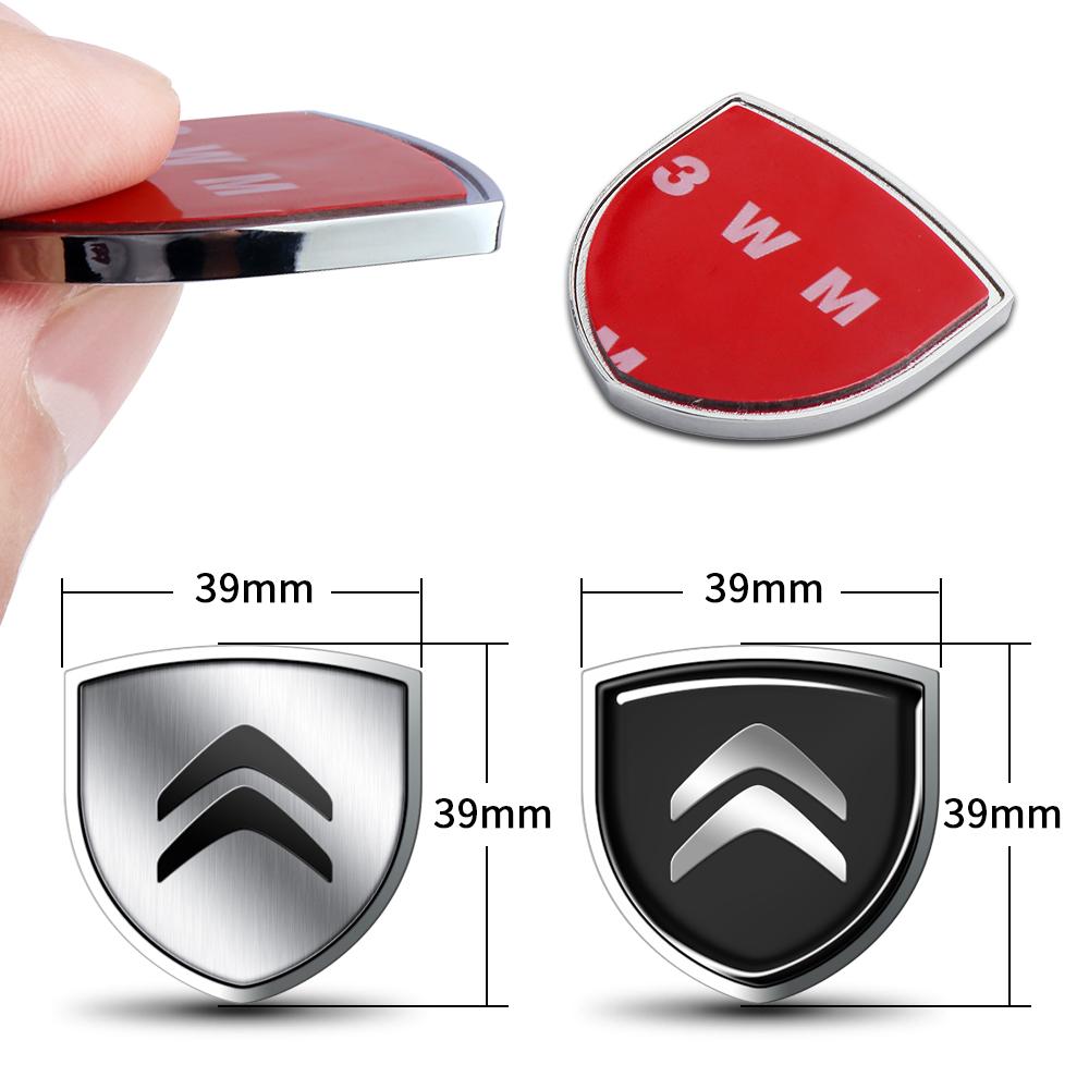 1 Pieza Pegatina Metálica 3D Decoración Maletero Carrocería Coche Forma de Escudo Accesorios de Coche Para Citroen C1 C2 C3 C4L VTS C-ELYSEE C3-XR