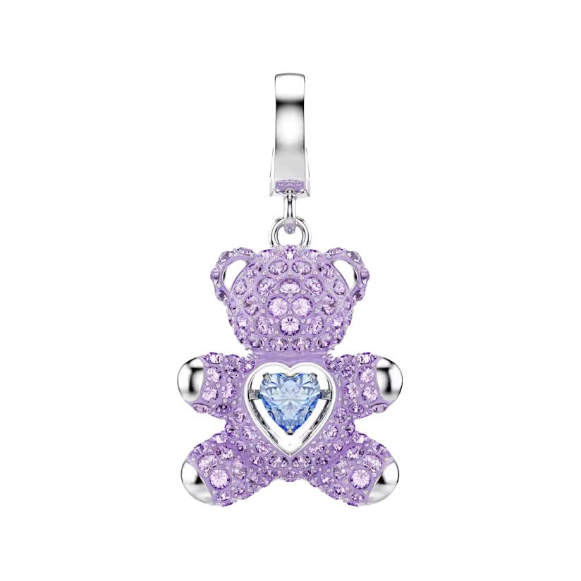 Swarovski Idyllia Mixed Cut Teddy Bear Cubic Zirconia Pendant Unisex pendant Purple 5745610 Box (Random Color)