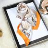 Spring and summer new simulated silk scarf women's versatile high-end sense 70 square scarf fashion printing professional small scarf